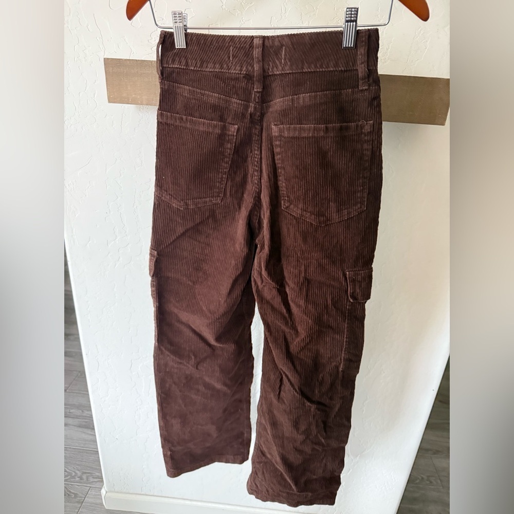 Hollister|Brown corduroy carpenter cargo jeans,ultra high rise baggy pants•••00 - Picture 5 of 13